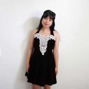 Gunne Sax burgundy velvet dress